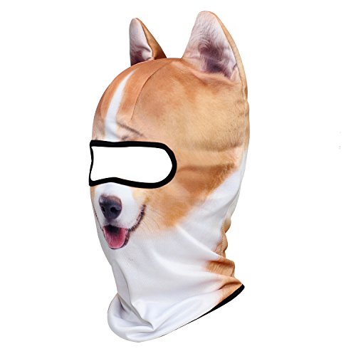 Image of WTACTFUL 3D Animal Ears Balaclava, Breathable Face Mask for Halloween