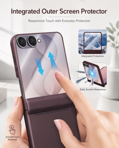 Image of STORMTAL for Samsung Galaxy Z Flip 8 Case, Hinge Protection, Built-in Screen Protector, Wireless Charging, Shockproof, Slim Rugged Phone Protective Case for Galaxy Z Flip 8 Wine