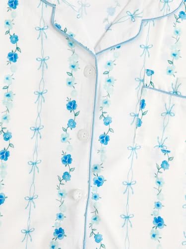 Image of Verdusa Pajamas For Women Set 2 Piece Cute Pjs Sleepwear Lounge Sets | Pj Sets For Woman, Button Down Shirts With Pajama Shorts, Cute Print, Comfy Sets