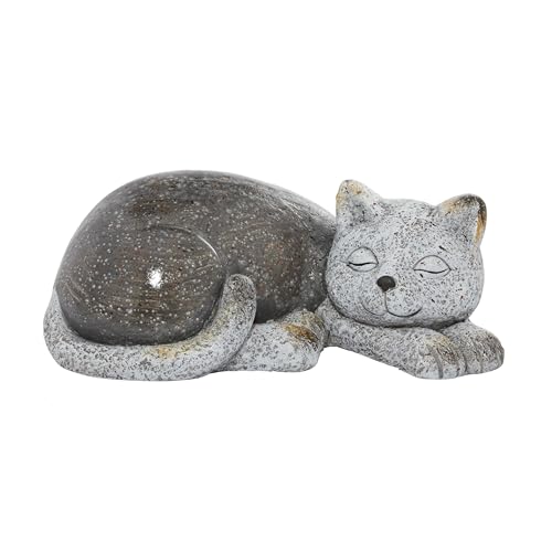 Estatua de jardín gato polystone 15 in x 9 in x 7 in gris