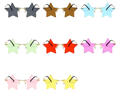 Rimless Star Shape Sunglasses for Women Men Party Streetwear Glasses Trendy Transparent Pentagram Eyewears4