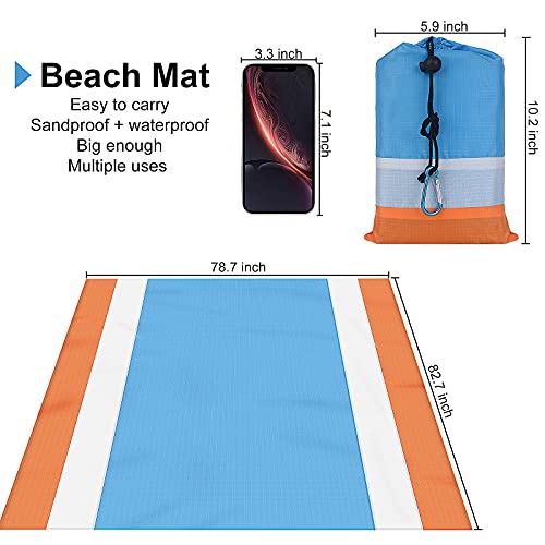 Beach Blanket,Picnic Blankets Waterproof Sandproof Beach Mat for 4-7 Adults,Oversized Lightweight Outdoor Blankets for Travel, Camping, Hiking.