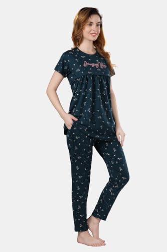 Image of Fabme Womens Cotton Pre and Post Pregnancy Maternity Top and Pyjama Set
