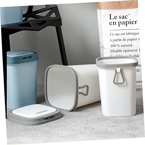 Caneca de basura rectangular con tapa y botón pulsador miniatura 3