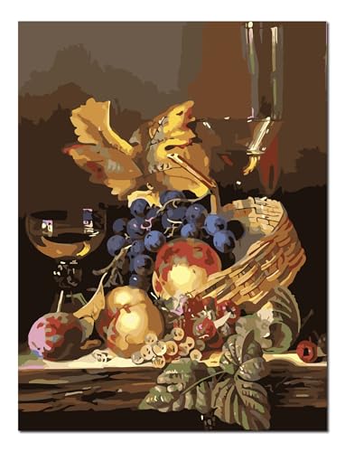 Peinture par numéros débutants adultes loisir créatif fruits et vin