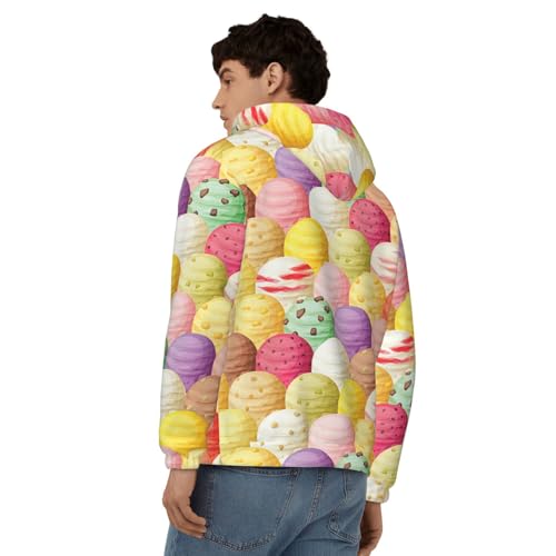 Sweat à capuche imprimé crème glacée vêtement homme doux