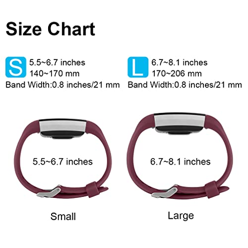 Image of Tobfit Watch Strap Compatible for Fitbit Charge 2 (Watch Not Included), Removable Soft Belts for Charge 2 Wristband, Smartwatch Band for Men & Women