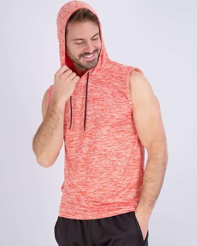 Real Essentials 3 Pack: Mens Dry-Fit Active Hooded Tank Top - Workout Sleeveless Hoodie Drawstring (Available in Big & Tall)4