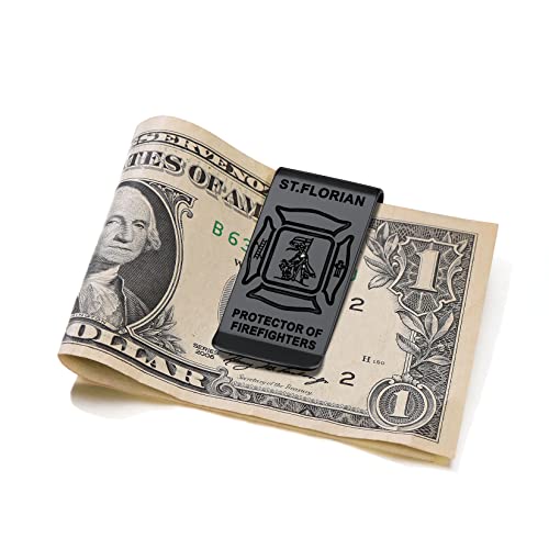 ChainsProMax Men Money Clip, Custom Name Gift-Ahkn Cross/St. Michel/St. Christopher/St. Florian/Knights Templar-Send Gift Box