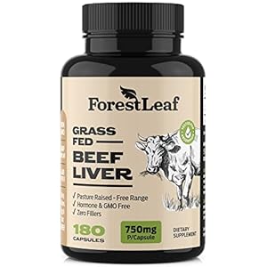 Grass Fed Beef Liver – Grassfed Desiccated Beef Liver Supplement – 750mg per Capsule – Most Bioavailable Natural Heme…