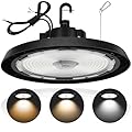 Forzolit UFO LED High Bay Light, 240W/200W/180W, 5000K/4000K/3500K Adjustable, 33600Lumens, 0-10V Dimmable, Super Bright High Bay LED Shop Light, with 5ft Cable, for Garage, Warehouse, Barn, ETL/DLC