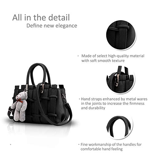 Sac messenger noir polyvalent mode femme douce