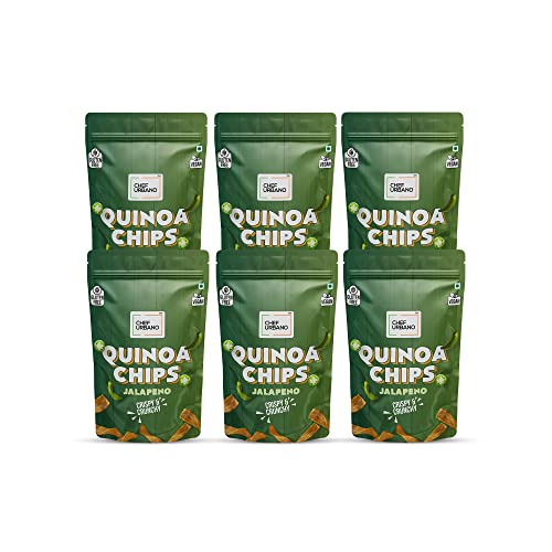 Image of Chef Urbano Quinoa Chips Jalapeno 85g PACK OF 6 | Gluten Free | | Vegan | Low GI| Crunchy Healthy Snacks | High Protein and Fiber Rich | Good for Diet | Good for Kids