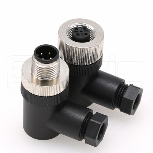 Image of Right Angle M12 A Code 4 Pin Male & Female Circular Aviation Plug Industrial Sensor Connector Waterproof 12mm Connector Plug Cable Adapter