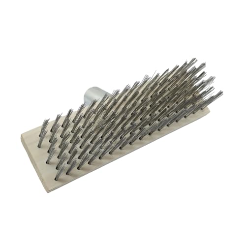 Image of Wire Floor Brush Replacement Head Long Stiff Hair Stainless Steel Wire Brush Heavy Duty Outdoor Broom Head Deck Brush For Kitchen Bathroom Concrete Floor Patio Pavement Moss Tile Scrubbing Brush