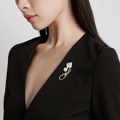 Image of 4Pcs Scarf Ring Tie Cinch Clip for Women Shawl Clothing Shirt Sweater Clips to Tighten Metal Pearl Flower Round Circle Pin Buckle Bandana Ring Trendy Silk Scarf for Women