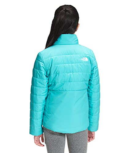 Image of The North Face Girls' Reversible Mossbud Swirl Jacket, Transantarctic Blue, XXS