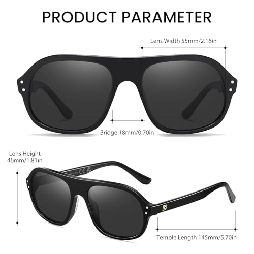 DUCO Retro Aviator Sunglasses for Women Men Polarized Sunglasses UV400 Protection Pilot Sun Glasses Acetate Frame DC23864