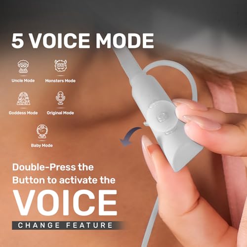 Image of Voods Ultra Voice Changer Neckband Combo with 5 Voice Modes, 30 Hrs Battery, Magnetic Earbuds with Vibration Alert, Dual Pairing, Fast Charging, IPX6 Sweatproof (Black & Grey)