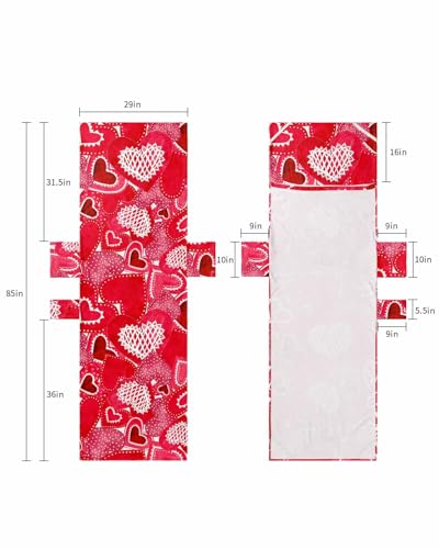 Red Love Heart Valentines Beach Lounge Chair Towel Cover, Soft Chaise Lounge Towel with Side Pockets Patio Pool Chairs Cover for Beach/Pool Sunbathing 29x85 Watercolor Red Pink