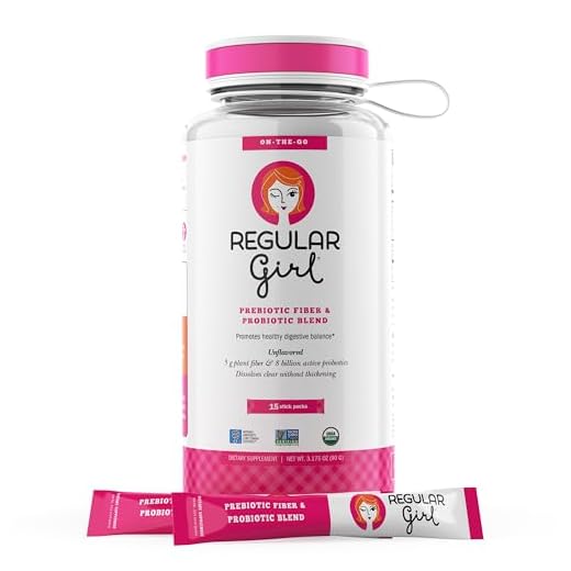 Regular Girl - Starter Kit, Low FODMAP Prebiotic Guar Fiber and Probiotic Support for Comfortable Digestion, 15 Packets & Bottle