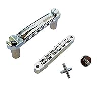 ABR-1 style bridge includes metric M4 threaded posts with separate thumbwheels 52mm string spacing E to e, 73.5mm center to center post spacing. Includes matching stop bar tailpiece. Please note: This will fit many US Gibson Les Paul guitars when usi...