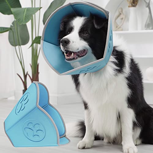 Weiches Hundehalsband für Hunde nach der Operation, verstellbares Hundehalsband für Genesungsfunktion, erstaunlich weich und leicht, behält die Form, Katzen, bequemes Elizabethanisches Halsband (S) Cover