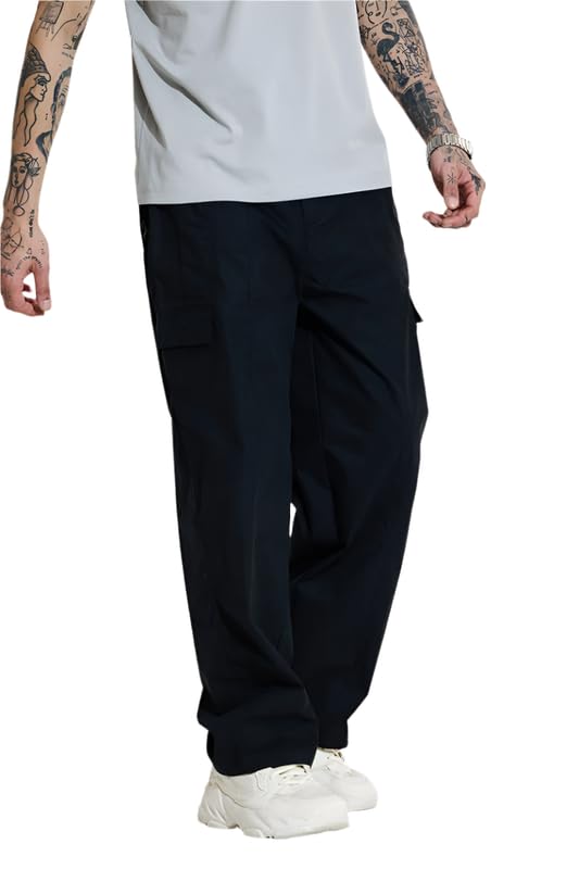 Image of SNITCH Button Closure Cotton Blend Light Weight Machine Wash Full Length Loose Fit Cargo Pants