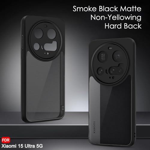 Image of TheGiftKart Hybrid Shockproof Back Cover Case for Xiaomi 15 Ultra 5G | Hard Back Cover Case for Xiaomi 15 Ultra 5G (PC & TPU, Translucent Smoke Matte Back, Black Sides)