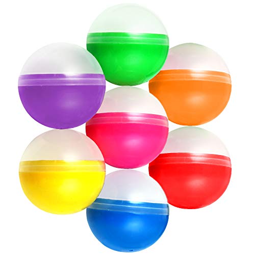 2.6 inch Vending Machine Capsules - 65 mm Empty Semi-Colored Big Size Round Capsules - Gumball Machine Capsule 7 Colors Bulk 50 pcs