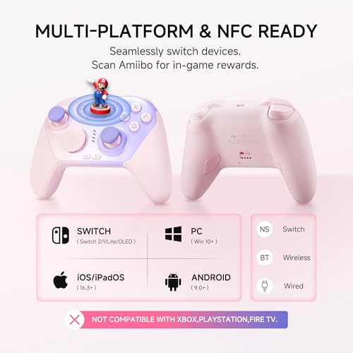 Image of MOBAPAD Chitu2 HD Wireless Pro Controller for Nintendo Switch 2 /1 Lite /OLED, Gamepad with TMR Glide Joysticks [ZERO Drift], HD Rumble, NFC, Mechanical Buttons, Turbo, Programming, 6 Axis Gyro