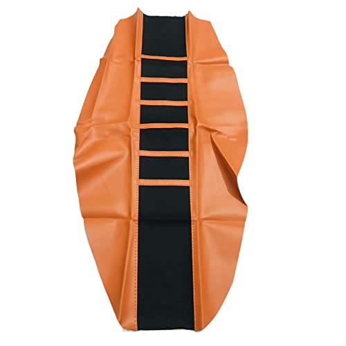 Carmoeignin Motorcycle Seat Cover Universal for Honda Suzuki Kawasaki Yamaha Beta Dirt Bike Off Road,Artificial Leather Gripper Soft Seat Cover (Black Orange)