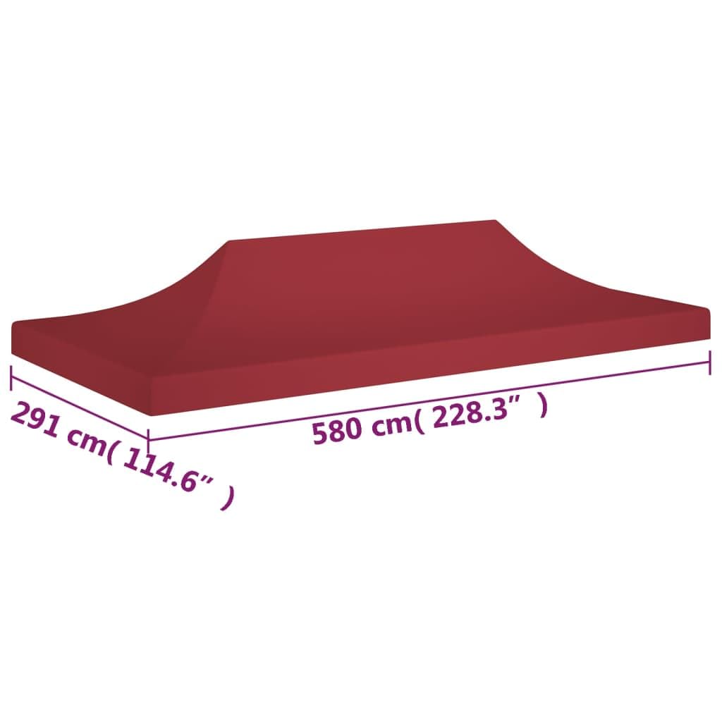 Tetto per Tendone per Feste,Gazebo campeggio Gazebo da giardino Robusto e durevole Adatto per esterni, campeggio, giardino, terrazza 6x3 m Rosso Borgogna 270 g/m²