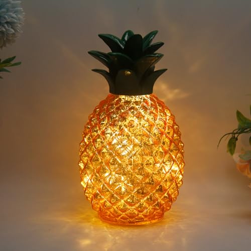 Cfdecor MGL001 Mercury Glass Pineapple Lamp With Timer, Pineapple Fairy Lights,Glass Table Lamp,Battery Operated Led Night Light thumb #1