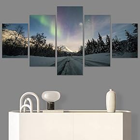 SIGNWIN 5 Panel Canvas Wall Art Astronomy &...