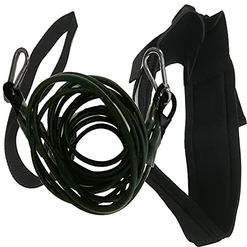 Pmsanzay Powerful Strong Swim Training Belt Set | Swim Sports Resistance Tether for Open Water and Swim Pool Swimmers Stationary Swimmer Swim Lap Swim Training Leash - Swim Safety Outdoor Gear