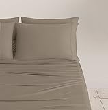 SHEEX Breezy Cooling Sheet Set with 2 Pillowcases, Breathable, Silky-Soft Fabric, Taupe, King