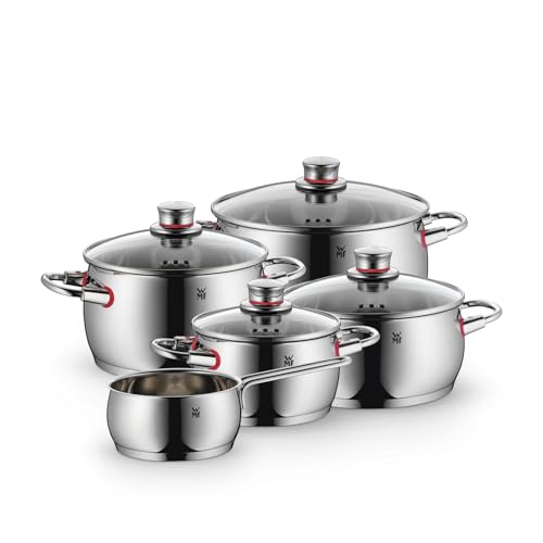 WMF Quality One Topfset Induktion 5-teilig, Kochtopf Set mit Glasdeckel, Cromargan Edelstahl...