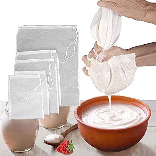 ONETOZE Bolsa de leche de nuez reutilizable con filtro de malla para café, leche, té, fruta, jugo de vino, filtro de hierbas líquidas, accesorios de cocina (S 10 x 15 cm, 1 unidad) Cover