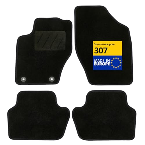 DBS - Tappetini Auto Su Misura Per Peugeot 3008 (2009-2016), Set 4 Pezzi Antiscivolo, Moquette Galaxy Con Rinforzi, Colore Nero - 3