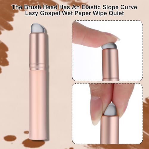 2 Stück Lidschatten Applikator Runde Make-up Pinsel Werkzeug Lippenpinsel Silikon Lip Brushes Wiederverwendbare Rosa Make up Lippenpinsel für Lippenstift Lipgloss Lippenbalsam Concealer