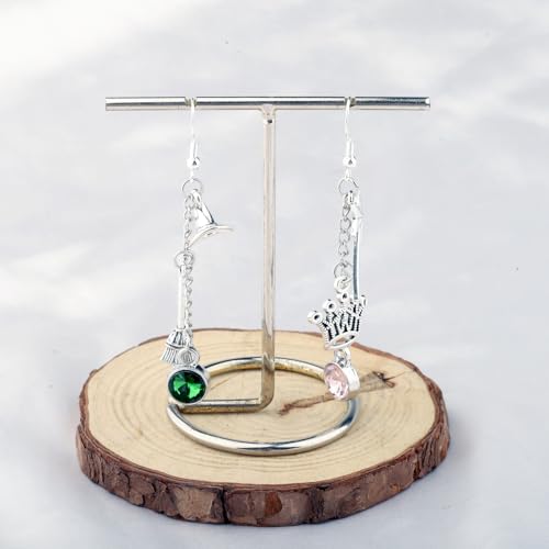 PLITI Musical Movie Inspired Gift Witch Fans Gift Green And Pink Witch Earrings For Musical Lover3
