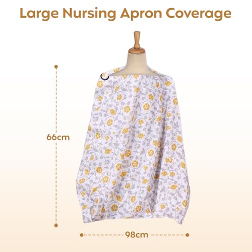 Image of A Baby Cherry - Nursing Cover, Nursing Covers for Feeding Mom, Feeding Cover Breastfeeding Mother, Feeding Cover for mom, Multi-Use, Breathable, 360 Full Privacy (Yellow)