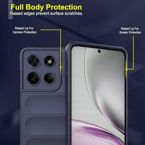 Image of Zapcase Back Case Cover for Motorola Edge 60 Stylus | Compatible for Motorola Edge 60 Stylus Back Cover | Liquid Silicon Magic Case with Camera Protection | Sapphire