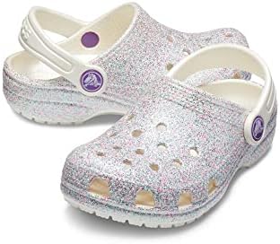 Crocs Unisex-Child Classic Glitter Clogs | Sparkly Shoes for Kids, Oyster Glitter, 2 Little Kid | Image 3