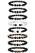 VELESAY 8 Pezzi Pietre Naturali Bracciali Lavica Elastico Perline per Braccialetti Occhio di Tigre Set Bracciali Pietra Lavica Bracciale Uomo Donna Regalo di Anniversario per Uomo Pietre Naturali