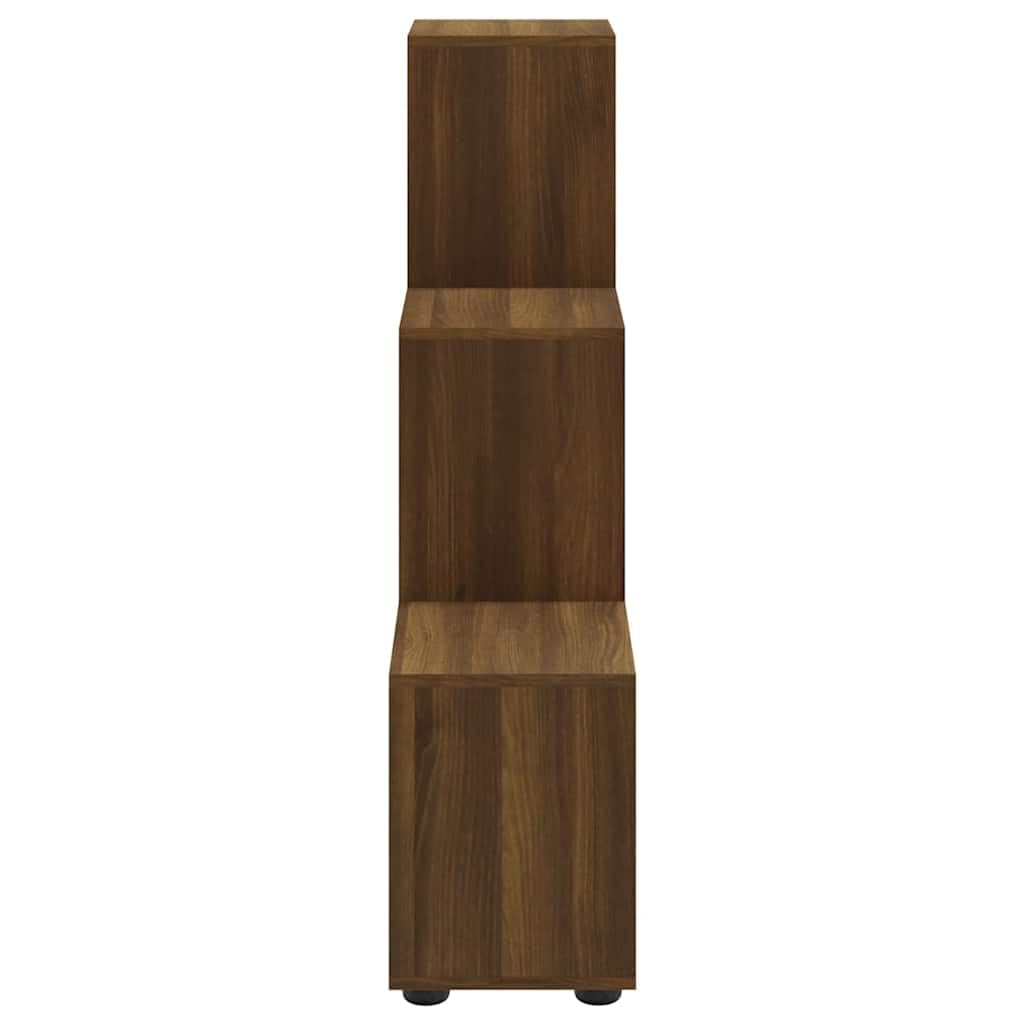 Regał schodowy, brązowy, wygląd dębu, 107 cm, materiał drewnopochodny