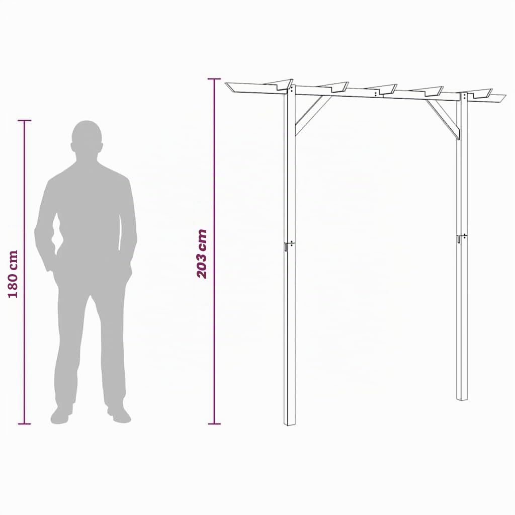 vidaXL Pergola 205x40x203 cm hout