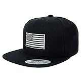 Armycrew Flexfit Oversize XXL Grey American Flag Embroidered Structured Flatbill Snapback Cap -...