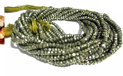 Pyrite 14 inches fil perles rondelles 3.5mm pour collier DIY